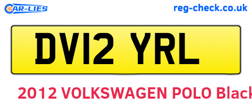 DV12YRL are the vehicle registration plates.