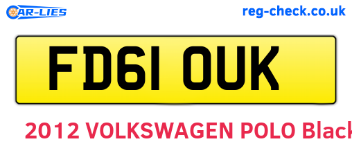 FD61OUK are the vehicle registration plates.