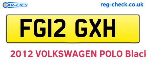 FG12GXH are the vehicle registration plates.