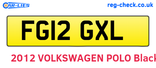 FG12GXL are the vehicle registration plates.
