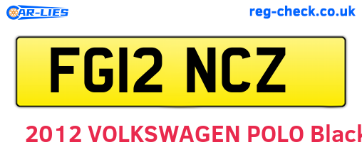 FG12NCZ are the vehicle registration plates.