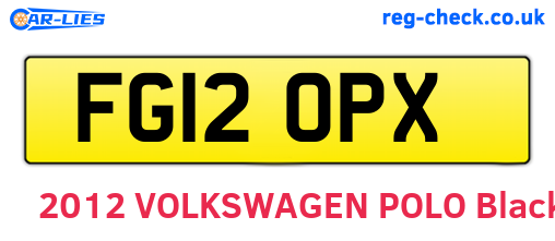 FG12OPX are the vehicle registration plates.