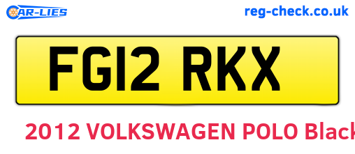 FG12RKX are the vehicle registration plates.