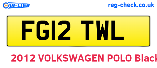 FG12TWL are the vehicle registration plates.