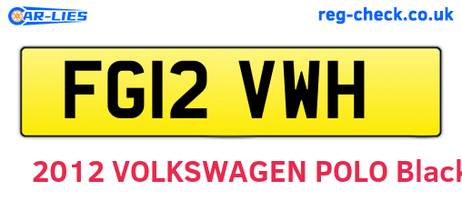 FG12VWH are the vehicle registration plates.