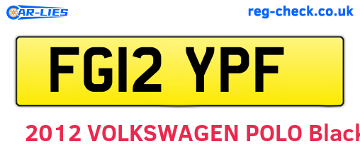 FG12YPF are the vehicle registration plates.