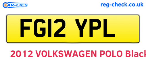 FG12YPL are the vehicle registration plates.