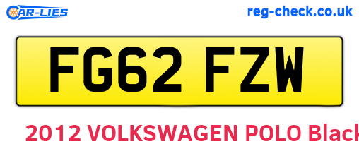 FG62FZW are the vehicle registration plates.