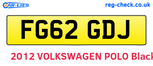 FG62GDJ are the vehicle registration plates.