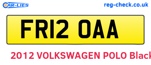 FR12OAA are the vehicle registration plates.