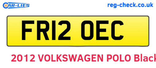 FR12OEC are the vehicle registration plates.