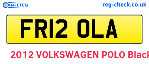 FR12OLA are the vehicle registration plates.
