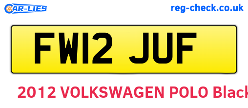 FW12JUF are the vehicle registration plates.