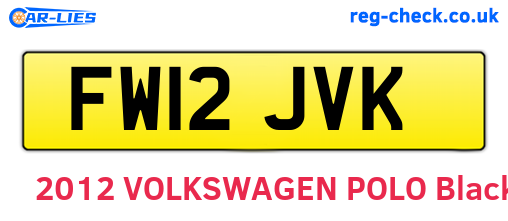 FW12JVK are the vehicle registration plates.