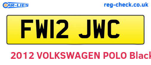 FW12JWC are the vehicle registration plates.