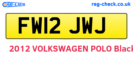 FW12JWJ are the vehicle registration plates.