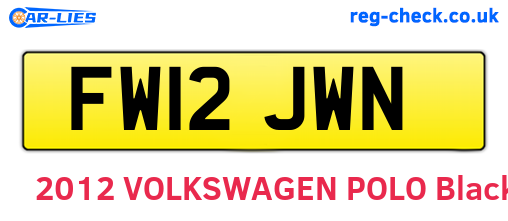 FW12JWN are the vehicle registration plates.