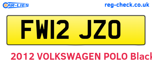 FW12JZO are the vehicle registration plates.