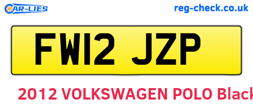 FW12JZP are the vehicle registration plates.