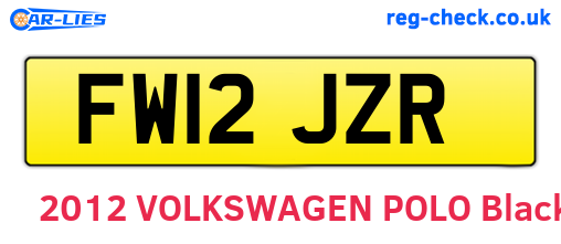 FW12JZR are the vehicle registration plates.