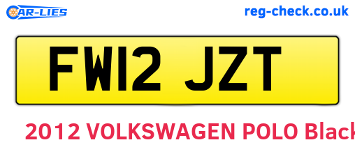 FW12JZT are the vehicle registration plates.