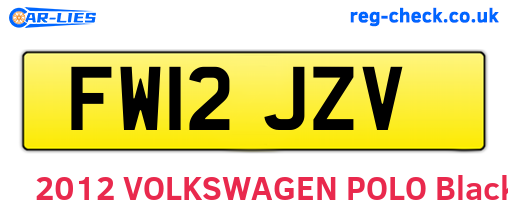 FW12JZV are the vehicle registration plates.