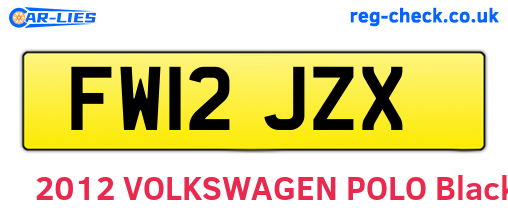 FW12JZX are the vehicle registration plates.