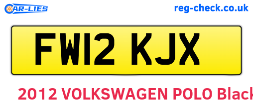 FW12KJX are the vehicle registration plates.