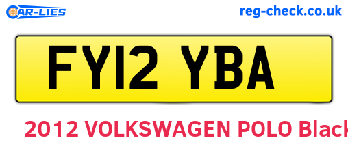 FY12YBA are the vehicle registration plates.