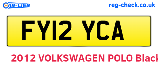 FY12YCA are the vehicle registration plates.