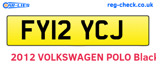 FY12YCJ are the vehicle registration plates.