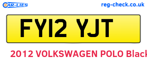 FY12YJT are the vehicle registration plates.