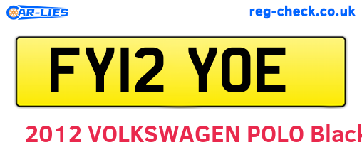 FY12YOE are the vehicle registration plates.