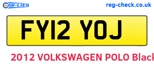FY12YOJ are the vehicle registration plates.