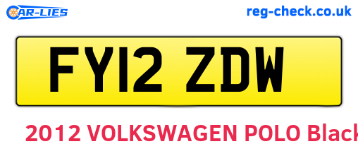 FY12ZDW are the vehicle registration plates.