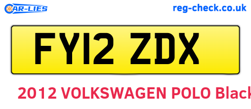 FY12ZDX are the vehicle registration plates.