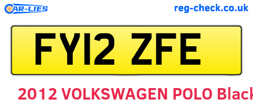 FY12ZFE are the vehicle registration plates.