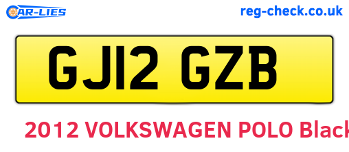 GJ12GZB are the vehicle registration plates.