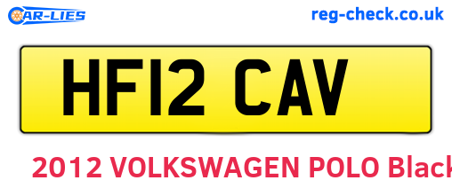 HF12CAV are the vehicle registration plates.