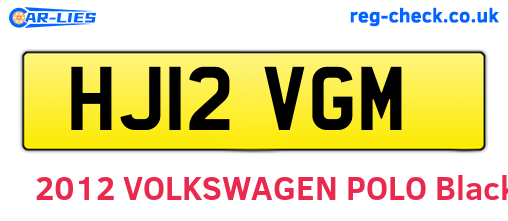 HJ12VGM are the vehicle registration plates.