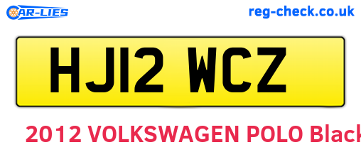 HJ12WCZ are the vehicle registration plates.