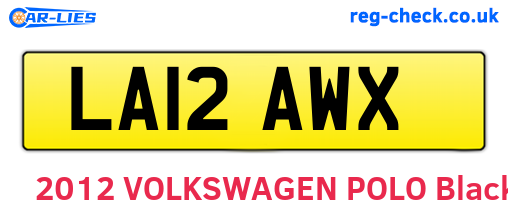 LA12AWX are the vehicle registration plates.