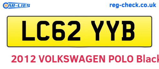 LC62YYB are the vehicle registration plates.