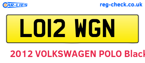 LO12WGN are the vehicle registration plates.