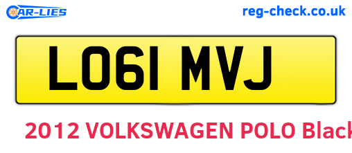 LO61MVJ are the vehicle registration plates.
