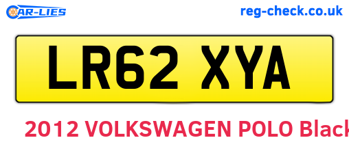 LR62XYA are the vehicle registration plates.