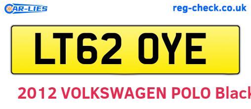 LT62OYE are the vehicle registration plates.