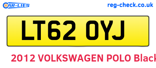 LT62OYJ are the vehicle registration plates.