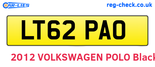 LT62PAO are the vehicle registration plates.