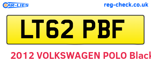 LT62PBF are the vehicle registration plates.